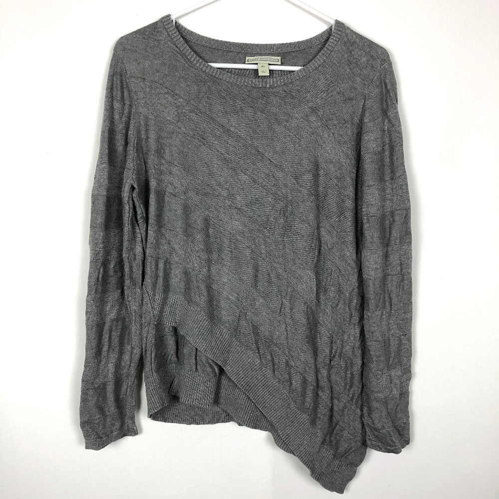 Dana Buchman Gray Sweater Asymmetrical Lightweight